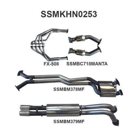 Manta Performance Dual 2.5in Exhaust with Extractors Muffler/Muffler (Crewman VY/VZ 03-07) — fits Holden Crewman