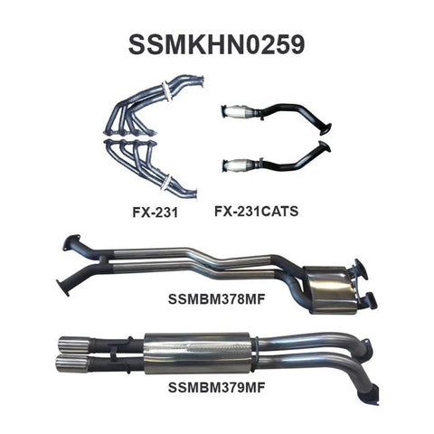 Manta Performance Dual 2.5in Exhaust with Extractors Muffler/Muffler (Crewman VY/VZ 03-07) — fits Holden Crewman