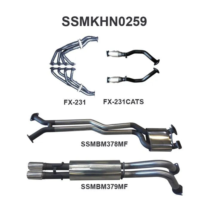 Manta Performance Dual 2.5in Exhaust with Extractors Muffler/Muffler (Crewman VY/VZ 03-07) — fits Holden Crewman