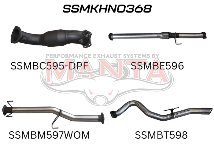 Manta Performance 3in Turbo Back with Cat & without Muffler (Colorado RG 12-16) — fits Holden Colorado