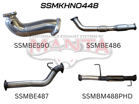 Manta Performance Exhaust Full System without Cat & Hotdog (Colorado RC 10-12) — fits Holden Colorado