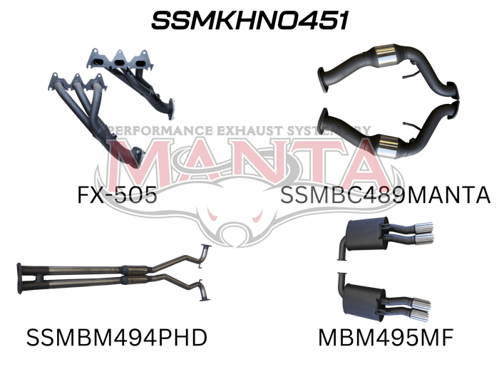 Manta Performance Exhaust Full System with Extractors Hotdog/Muffler (Commodore VE/VF 06-17) — fits Holden Commodor...