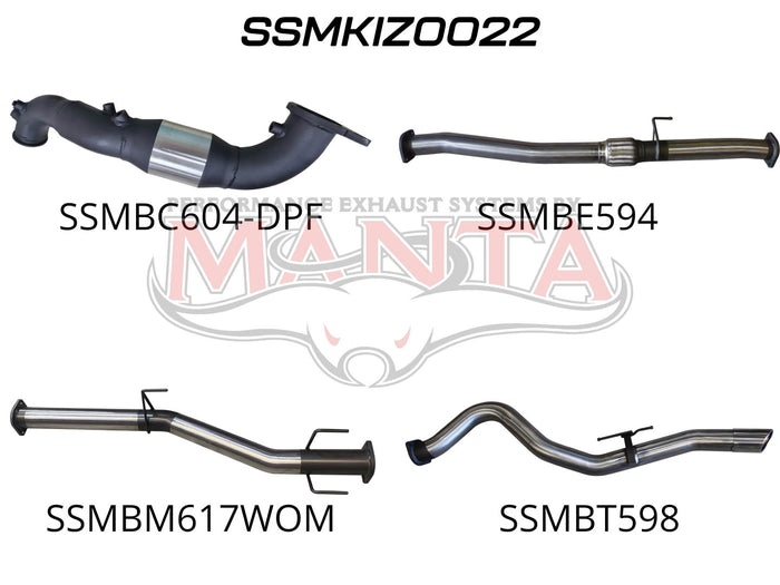 Manta Performance Turbo Back with Cat & without Muffler (D-Max 20+) — fits Isuzu D-Max Rt TFS