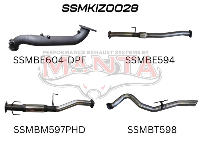 Manta Performance Turbo Back without Cat & with Hotdog (D-Max 17+) — fits Isuzu D-Max Rt TFS