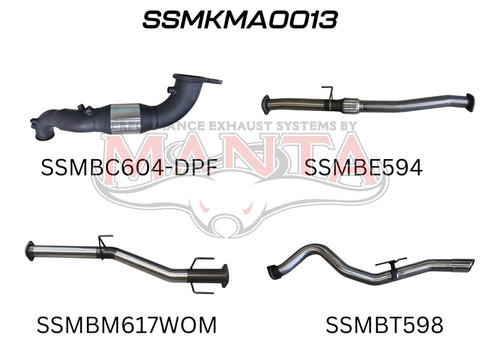 Manta Performance Turbo Back with Cat & Muffler (BT-50 20+) — fits Mazda BT-50 UP
