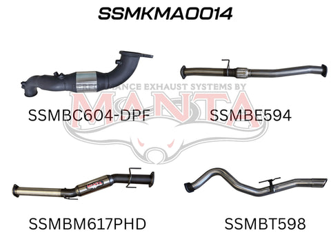 Manta Performance Turbo Back with Cat & Hotdog (BT-50 20+) — fits Mazda BT-50 UP