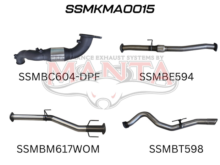 Manta Performance Turbo Back with Cat & without Muffler (BT-50 20+) — fits Mazda BT-50 UP