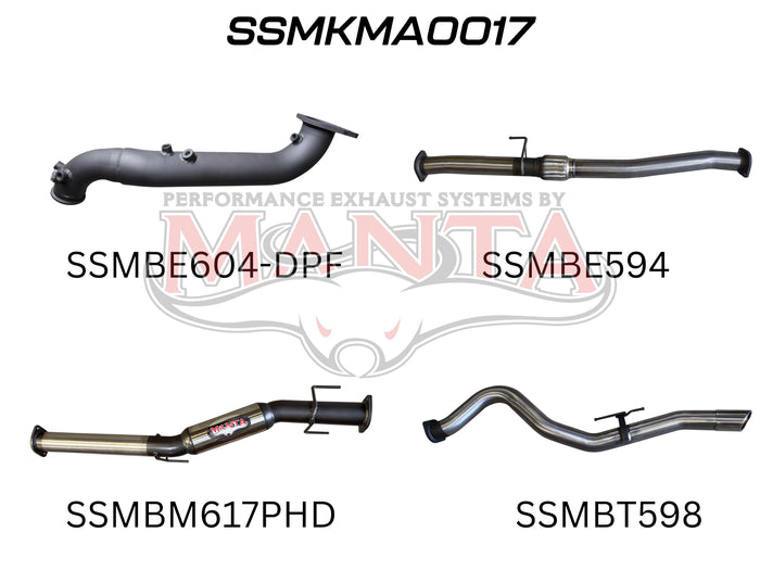 Manta Performance Turbo Back without Cat & with Hotdog (BT-50 20+) — fits Mazda BT-50 UP