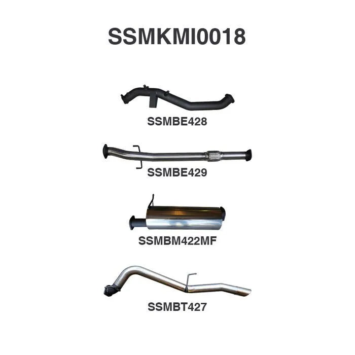 Manta Performance 3in Turbo Back without Cat Muffler (Triton MQ 15-18) — fits Mitsubishi Triton