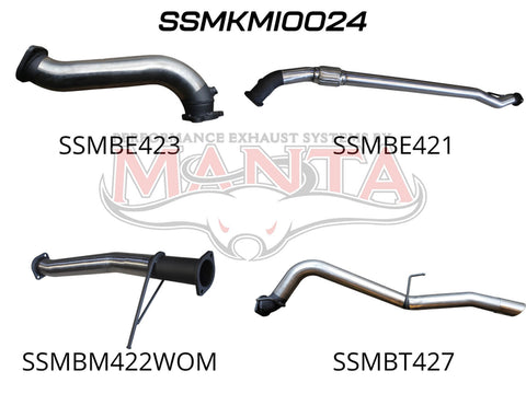 Manta Performance Exhaust Full System without Cat & Muffler (Triton MN 09-14) — fits Mitsubishi Triton