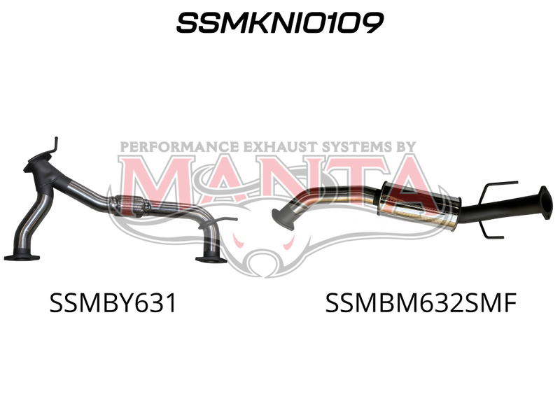 Manta Performance 3in Centre Small Medium Muffler For OE Mid Section Replacement (Patrol Y62 V8 5.6L) — fits Nissan...