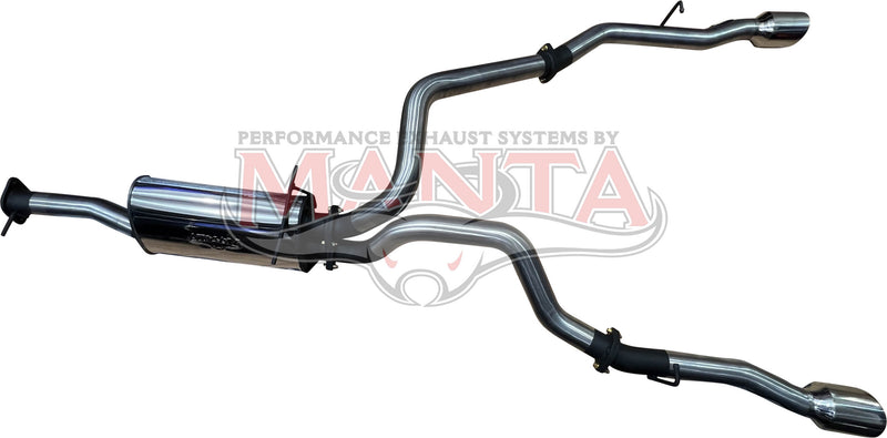 Manta Performance Dual 3in Cat Back with 5in Chrome Tips Stainless Steel - Medium (Ram 1500 DT 19+) — fits Dodge Ra...