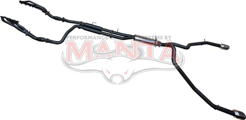 Manta Performance Dual 3in Full Exhaust with Extractors & Cat & 5in Chrome Tips (Ram 1500 DT 19+) — fits Dodge Ram...