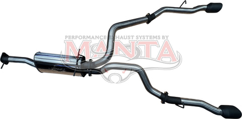 Manta Performance Dual 3in Cat Back with 5in Black Tips Stainless Steel - Medium (Ram 1500 DT 19+) — fits Dodge Ram...