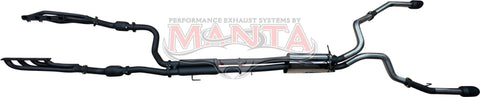 Manta Performance Dual 3in Full Exhaust with Extractors & Cat & 5in Black Tips (Ram 1500 DS 09-18) — fits Dodge Ram...