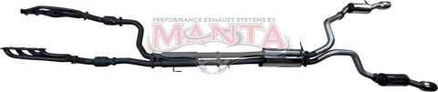 Manta Performance Dual 3in Full System with Extractors 5in Chrome Tips Stainless Steel - Medium (Ram 1500 DS 09-18)...