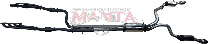 Manta Performance Dual 3in Full System with Extractors 5in Chrome Tips Stainless Steel - Medium (Ram 1500 DS 09-18)...