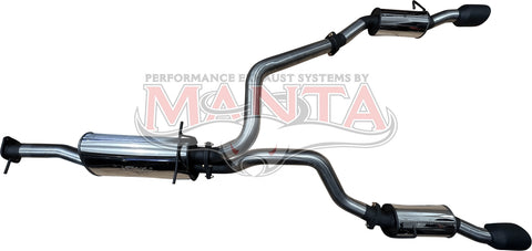 Manta Performance Dual 3in Cat Back with 5in Black Tips Stainless Steel - Quiet (Ram 1500 DT 19+) — fits Dodge Ram 4th