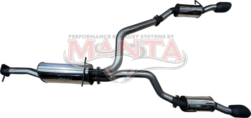Manta Performance Dual 3in Cat Back with 5in Black Tips Stainless Steel - Quiet (Ram 1500 DT 19+) — fits Dodge Ram 4th
