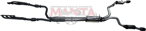 Manta Performance Dual 3in Full System with Extractors 5in Black Tips Stainless Steel - Medium (Ram 1500 DT 19+)...