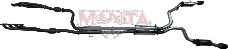 Manta Performance Dual 3in Full System with Extractors 5in Black Tips Stainless Steel - Medium (Ram 1500 DT 19+)...