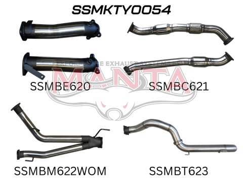 Manta Performance Dual 3in with Cat No Muffler 4in Exit (Landcruiser VDJ200 07+) — fits Toyota Landcruiser 200 Seri...