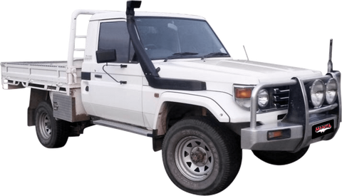 Manta Performance Single 2.5in Extractors Back Stainless Steel - Quiet (Landcruiser HZJ79 90+) — fits Toyota Landcr...