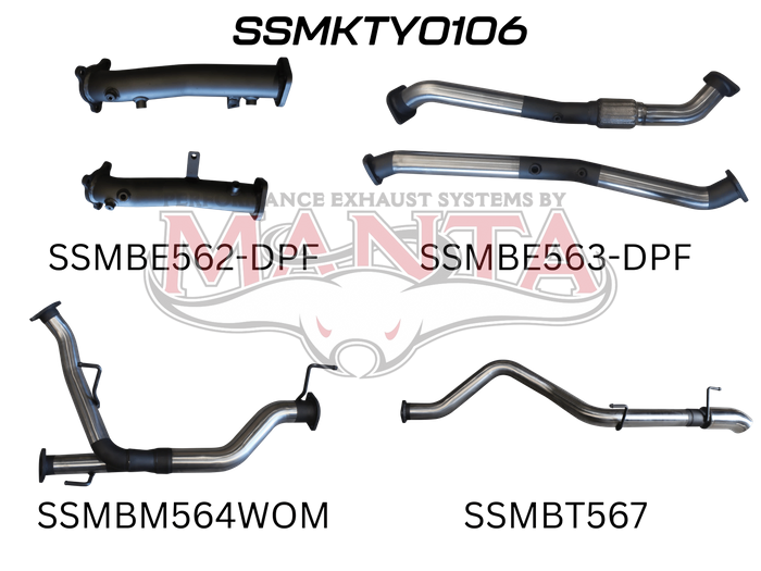 Manta SSMKTY0106 2.5in No Cat Muffler Rear, Dump T | Kren Offroad NZ