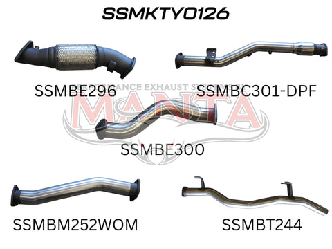 Manta Performance 3in with Cat & WOM DPF (Landcruiser VDJ79 07+) — fits Toyota Landcruiser 79 Series
