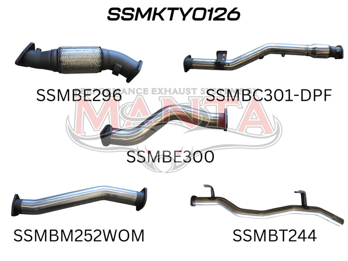 Manta Performance 3in with Cat & WOM DPF (Landcruiser VDJ79 07+) — fits Toyota Landcruiser 79 Series