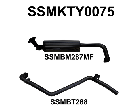 Manta Performance Single 2.5in Full System OEM Manifold Stainless Steel - Medium (Landcruiser HZJ80 80-90) — fits T...