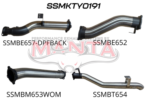 Manta Performance Single 4in DPF Back without Muffler (Landcruiser VDJ79 16+)
