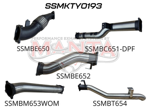 Manta Performance Single 4in Turbo Back with Cat - without Muffler (Landcruiser VDJ79 16+)