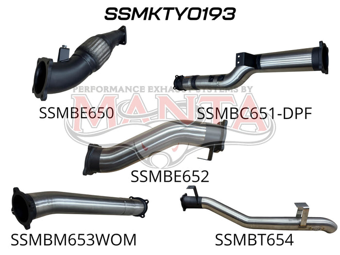 Manta Performance Single 4in Turbo Back with Cat - without Muffler (Landcruiser VDJ79 16+)