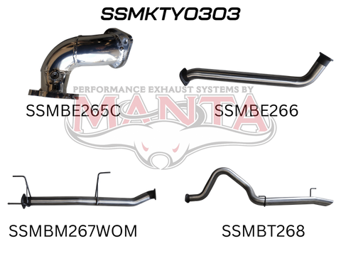 Manta Performance 3in without Center Muffler & with Rear Tail (Landcruiser HDJ100 98-07) — fits Toyota Landcruiser...