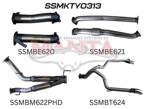 Manta Performance Dual 3in No Cat, with Hotdog Exit L & R (Landcruiser VDJ200 07+) — fits Toyota Landcruiser 200 Se...