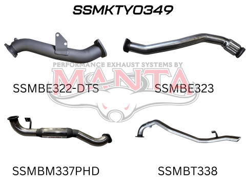 Manta Performance 3in Turbo Back With Hotdog To Suit DTS Turbo Kit (Landcruiser HZJ80) — fits Toyota Landcruiser 80...