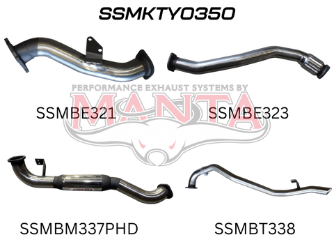 Manta Performance 3in Turbo Back With Hotdog To Suit CT26 Turbo Kit (Landcruiser HZJ80) — fits Toyota Landcruiser 8...