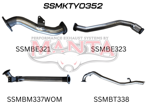 Manta Performance 3in Turbo Back Without Muffler To Suit CT26 Turbo Kit (Landcruiser HZJ80) — fits Toyota Landcruis...