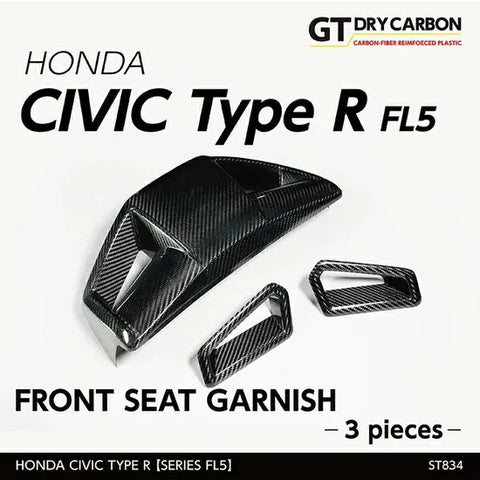 Andro Motorsports Drycarbon Front Seat Garnish (Civic Type R 22+) — fits Honda Civic Type (image 2)