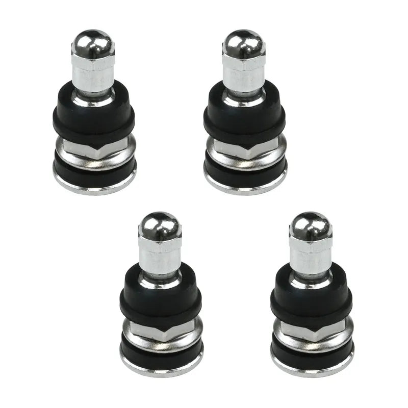 Street Pro Wheels Tyre Valves, Short-Style, Suit Large Valve Hole (15mm), Weld Drag Rears, Chrome, Bolt-On, Set of 4
