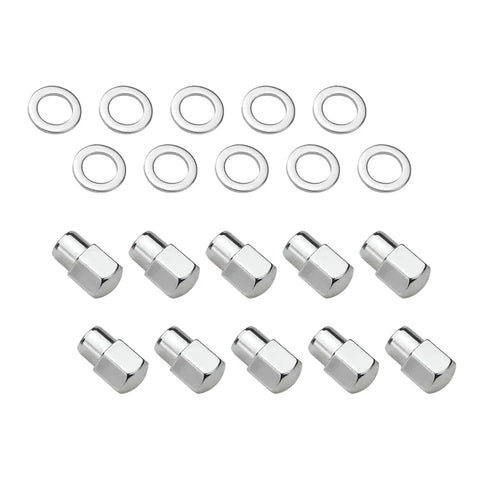 Street Pro Wheels Wheel Lug Nut Kit Chrome Dome Medium Mag Length 1.38 1/2 0.55 Shank Set of 10