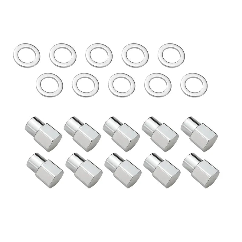 Street Pro Wheels Wheel Lug Nut Kit Chrome Dome Medium Mag Length 1.38 7/16 0.55 Shank Set of 10
