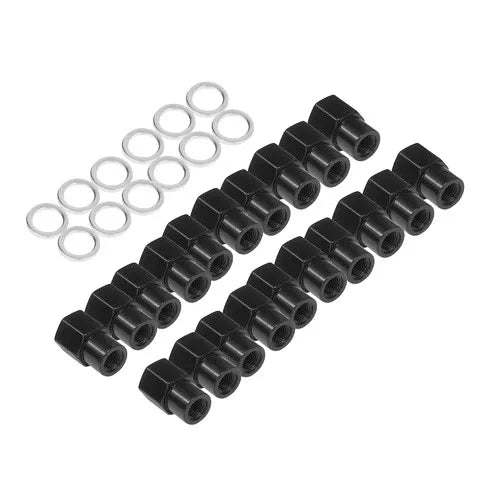 Street Pro Wheels Wheel Lug Nut kit, Black, Medium Mag, Length 1.38, 7/16, 0.55 Shank Set of 20