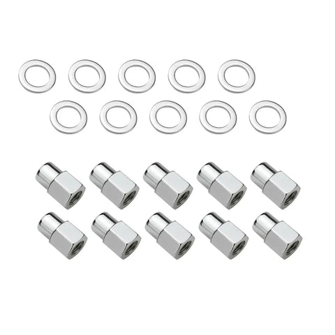 Street Pro Wheels Wheel Lug Nut Kit Chrome Open End Medium Mag Length 1.38 M12 x 1.5 0.55 Shank Set of 10