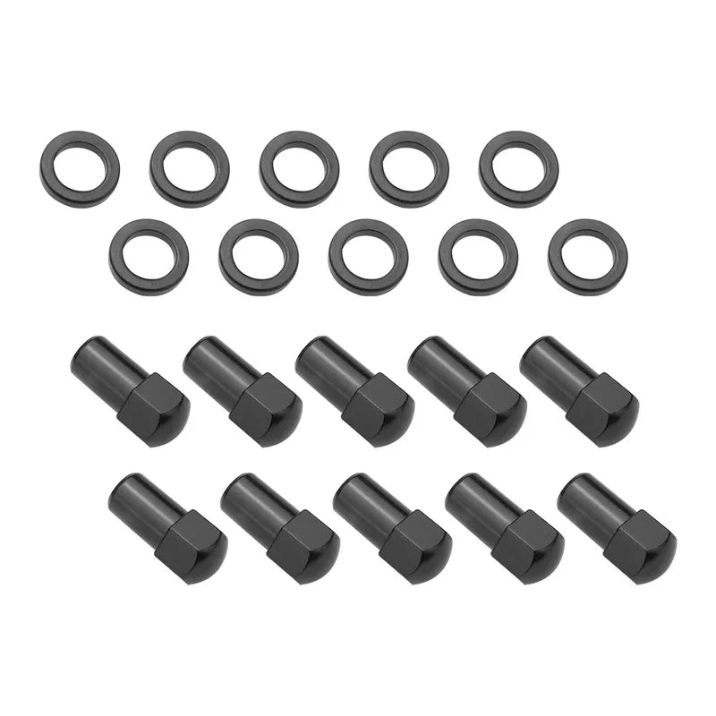 Street Pro Wheels Wheel Lug Nut Kit Black Street Pro 007 Dome head Length 1.70 1/2 1.00 " shank Set of 10