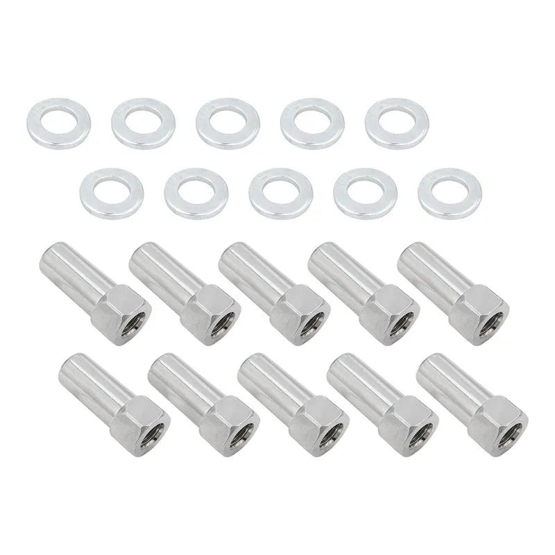 Street Pro Wheels Wheel Lug Nut Kit Chrome Cragar Weld SST Open End Mag Length 1.91 1/2' 1.380 " Shank Set of 10