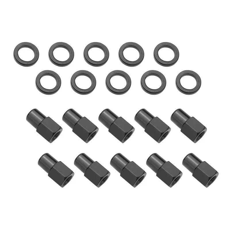 Street Pro Wheels Wheel Lug Nut Kit Black 002 Streetpro Open End Mag Length 1.46 7/16 .700 shank Set of 10