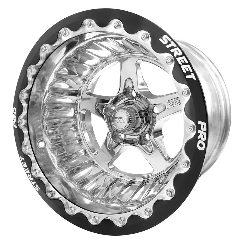 Street Pro Wheels Street Pro ll Convo Pro Wheel Polished Black Machined Bead Lock Style 15x10' For Ford Bolt Circle...
