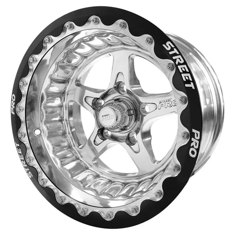 Street Pro Wheels Street Pro ll Convo Pro Wheel Polished Black Machined Bead Lock Style 15x8.5' For Ford Bolt Circl...